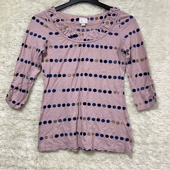 ANTHROPOLOGIE Postmark Moon 3/4 Sleeve Top - Picture 1 of 8